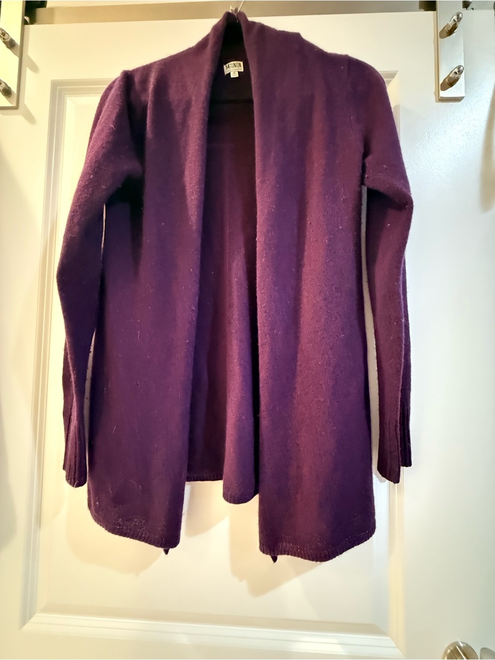 14th & Union Deep Purple Open-Front Women's Cardigan
